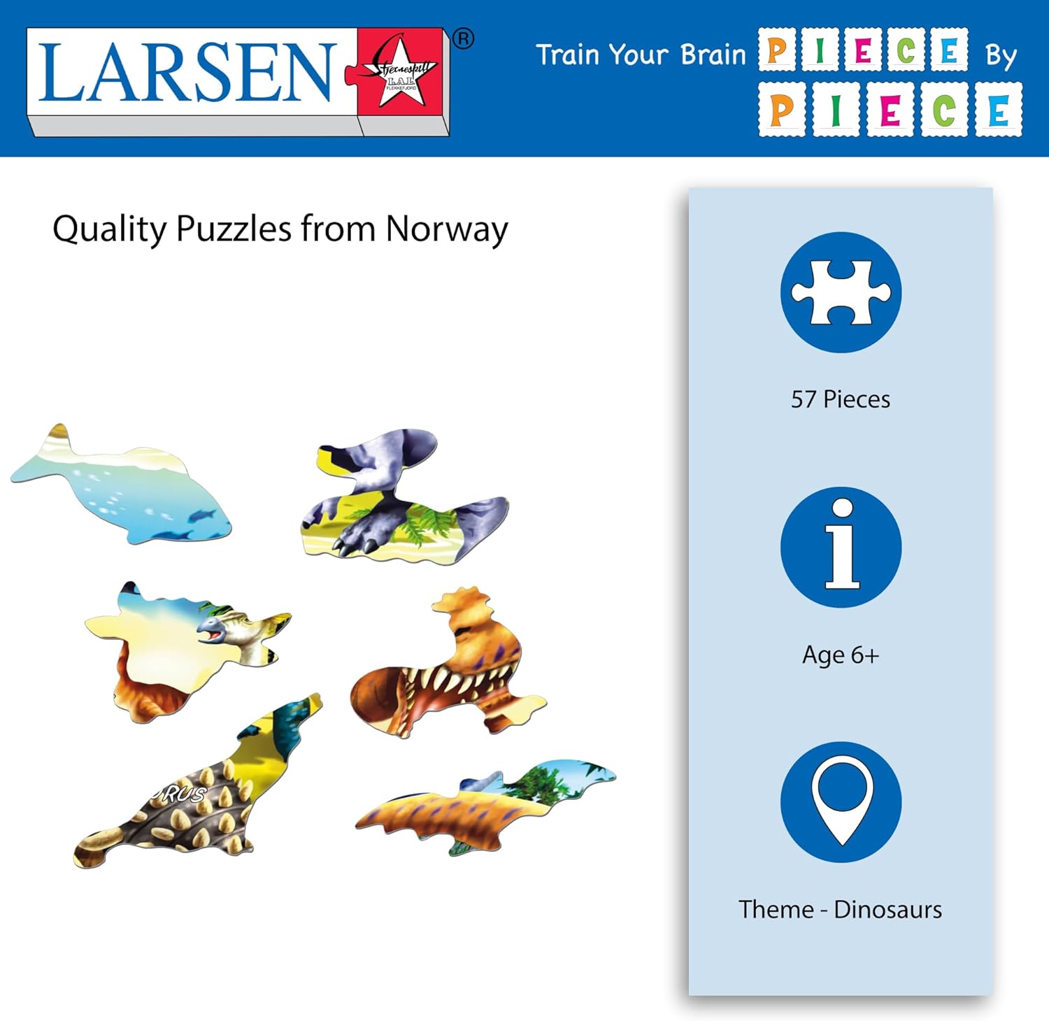 Larsen Dinosaurs from the Cretaceous Period Puzzle (57 Piece)