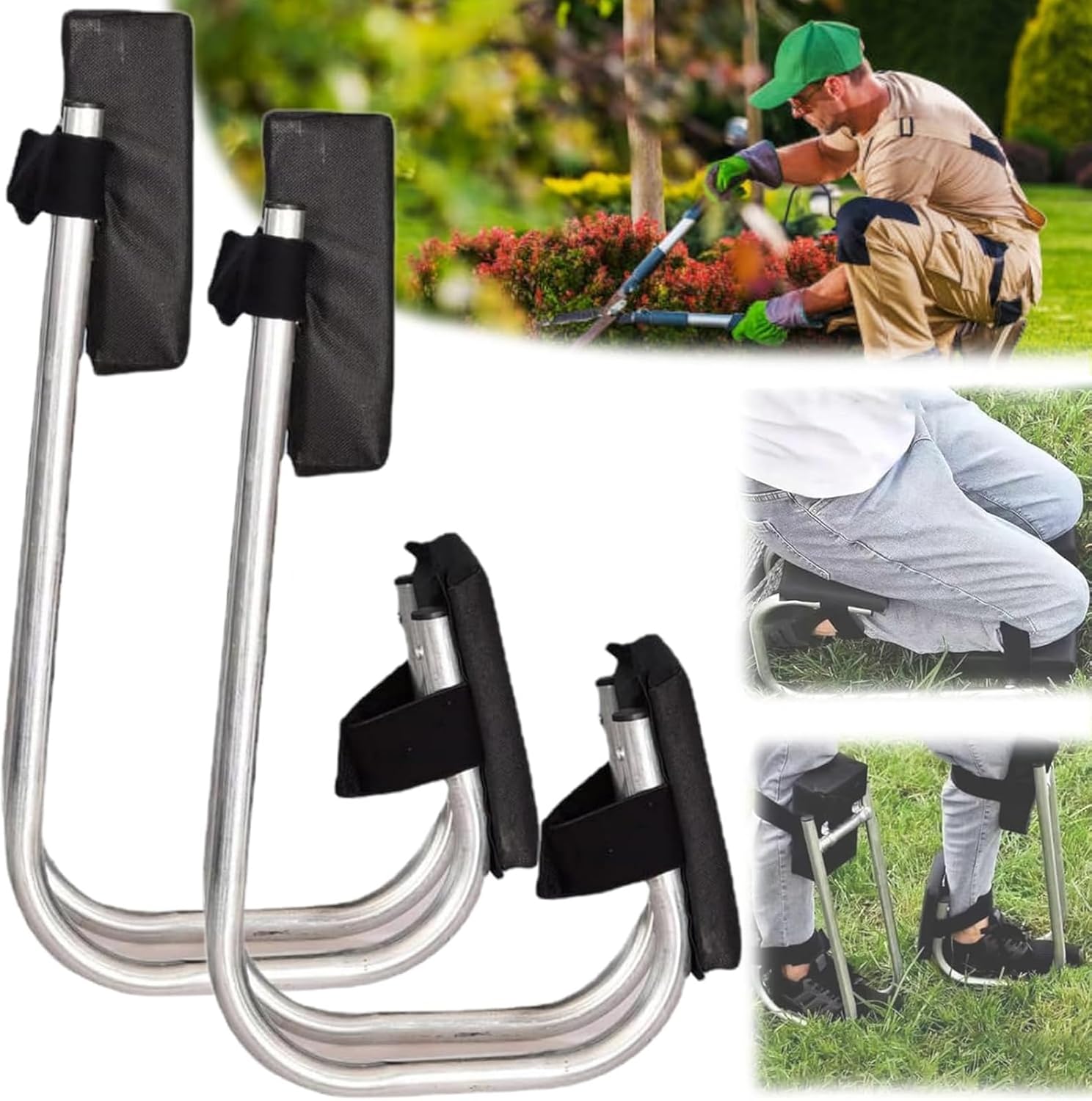 Gardening Knee Seat, Strap on Kneeling Device for Garden, Strap and Kneeling Device, Knee Seat for Work, Strap on Kneeling Device for Brick Laborers(2 PCS)