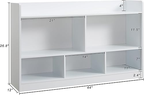 Miniatura 3 de Organizador de almacenamiento de juguetes para niños, estantería de 5 secciones para organizar libros, juguetes, armario de almacenamiento de