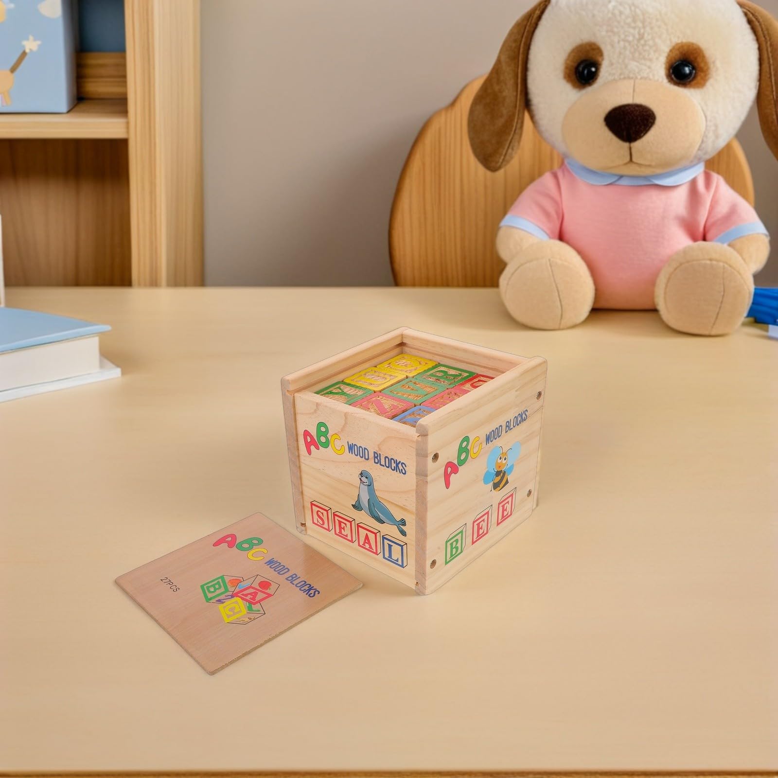 DECHOUS Blocchi in Legno ABC e Numeri per Gioco Educativo Impilabile per Ragazzi e Ragazze Materiale Didattico per Apprendimento di Lettere e Calcolo Giocattolo Creativo e Interattivo