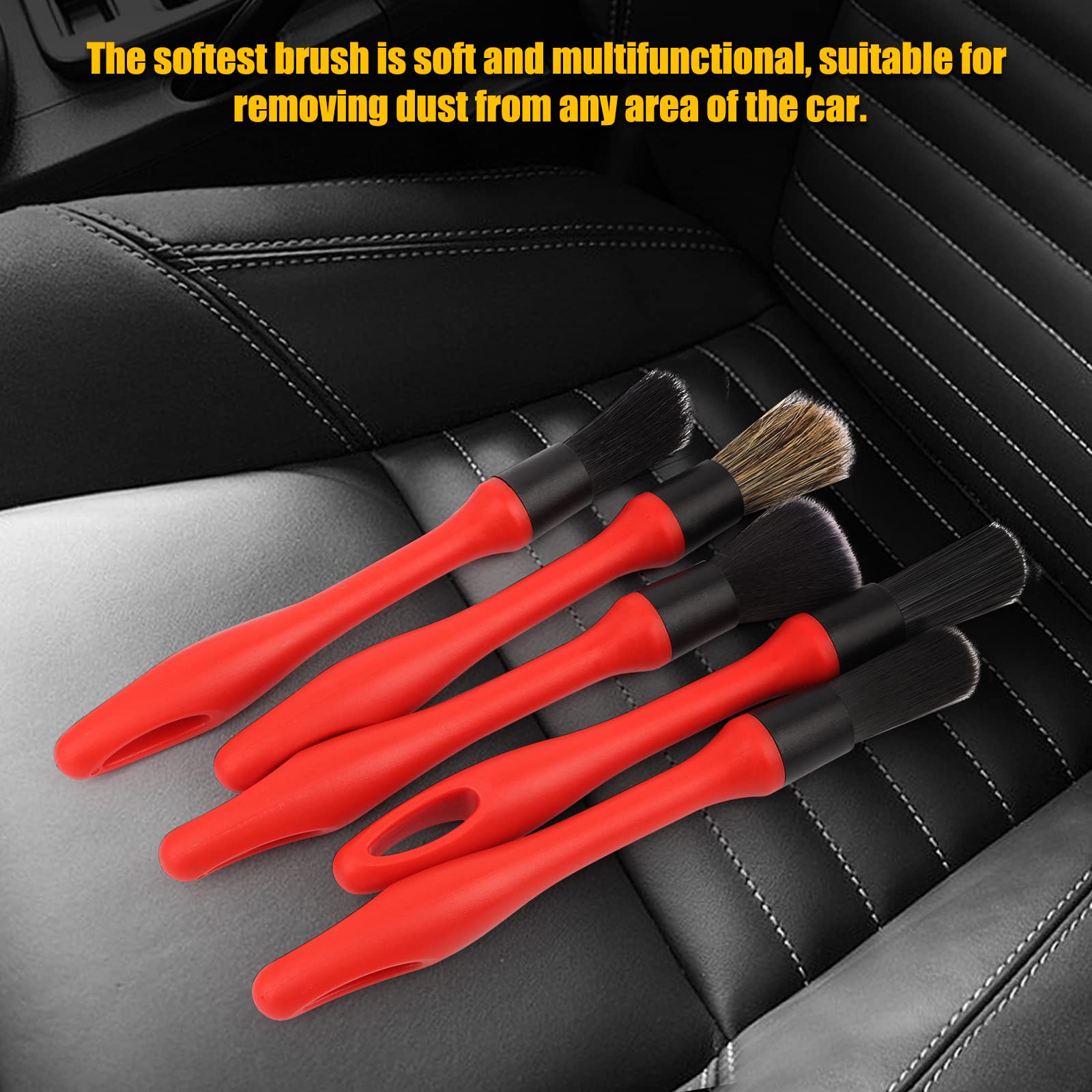 Set 5 Pinceaux Nettoyage Voiture SPTA - Pour Intérieur/Extérieur, Roues, Tableau De Bord