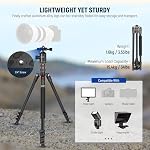 NEEWER 77” Camera Tripod Monopod with Phone Holder, Portable Travel Tripod with Remote, 360° Ball Head, 2 Axis Center Column, Arca QR Plate and Bag, Aluminum DSLR Tripod 34lb Max Load, TP77