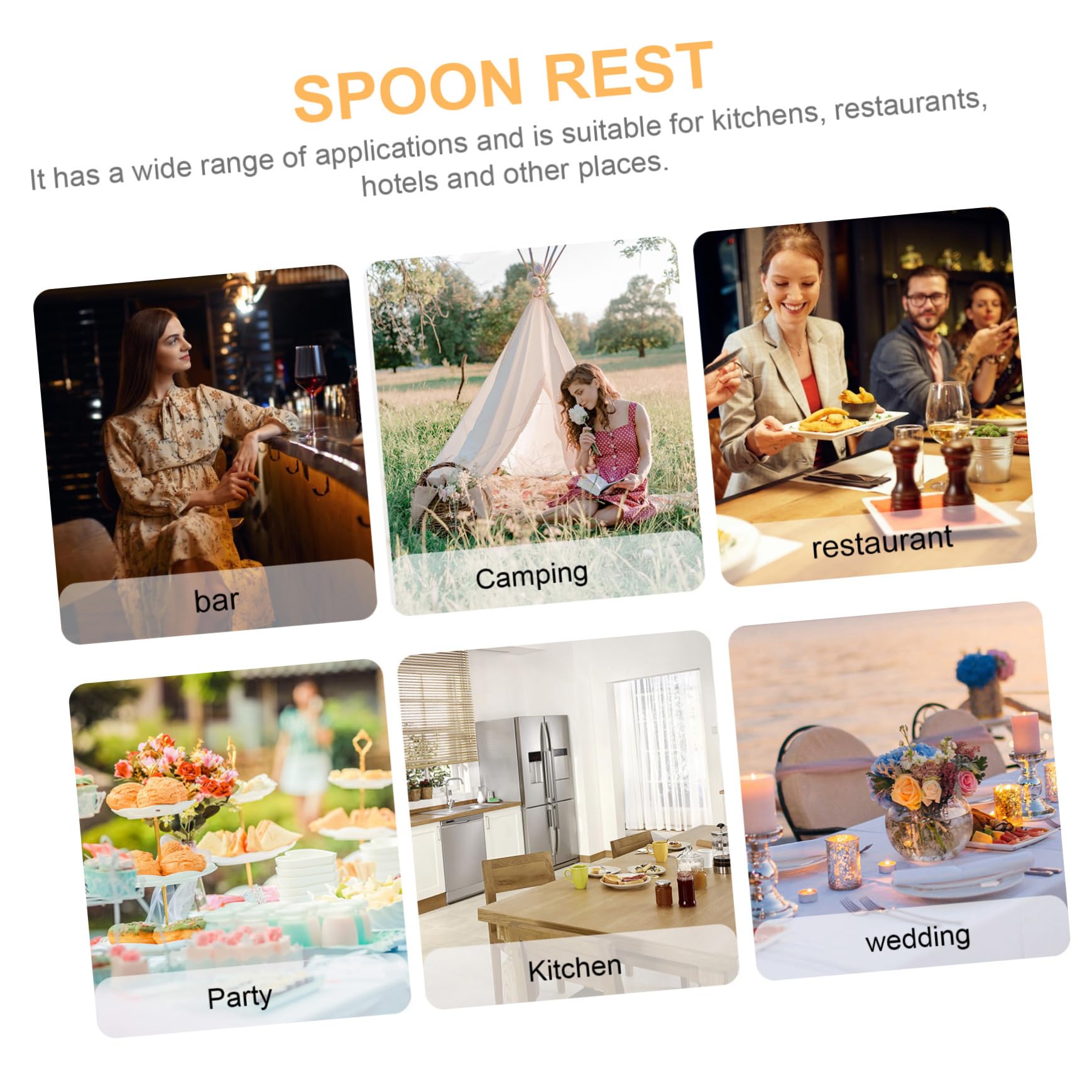Alipis 4 piezas Soporte para Cucharas de Cerámica Reposacucharas de Cocina Resistente y Fácil de Limpiar para Mesa de Comedor y Utensilios de Cocina