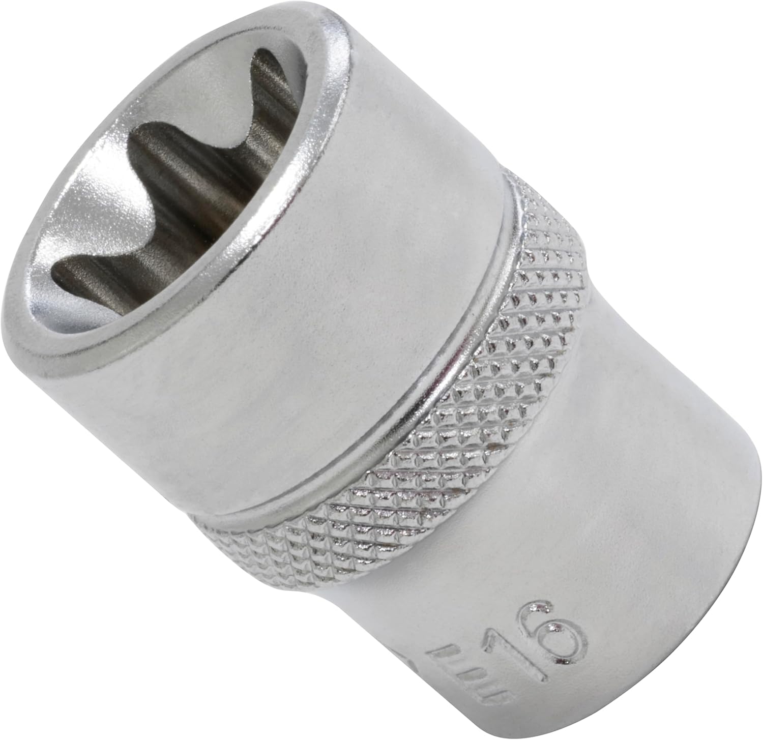 AERZETIX - C70950 - 3/8" E16 x 28 mm socket with E star footprint - mechanical ratchet wrench - CR-V steel - silver color