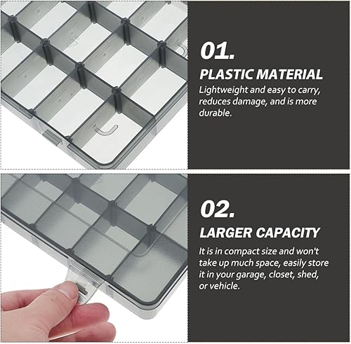 Miniatura 6 de Gatuida Caja organizadora de almacenamiento de plástico con tapa transparente, caja de almacenamiento portátil para herramientas y piezas con