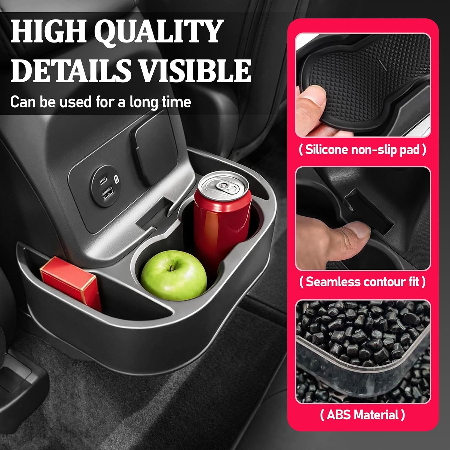 Rear Cup Holder Compatible with Ford Maverick 2022-2026, Upgraded Dual Drink Storage Organizer, Removable Back Seat Insert Expander & Water Bottle Holder for Maverick Interior Accessories