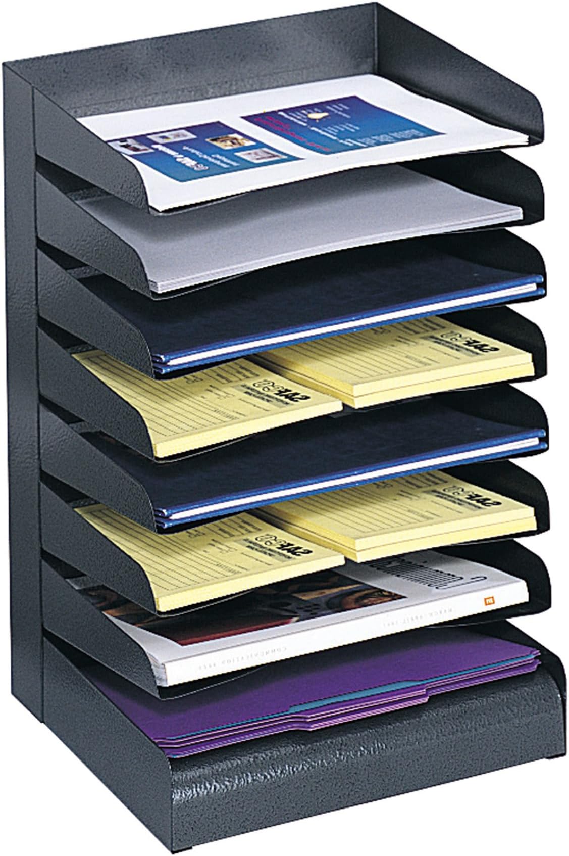 Desk Organizer, 8 Shelves, Office and Classroom Mailbox, Mail Sorter, Commercial Grade Steel, Black