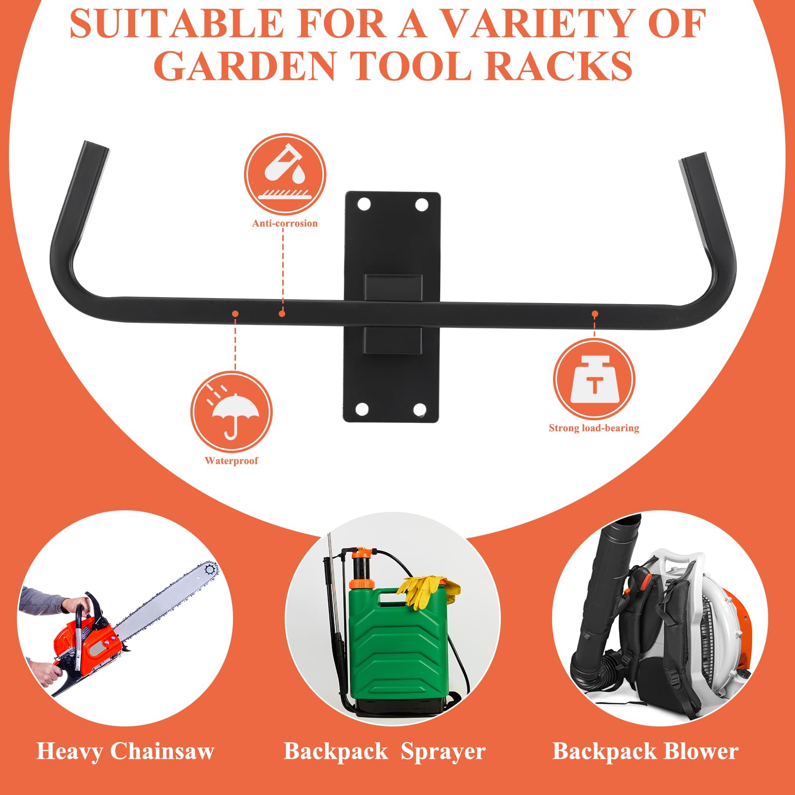 Shimeyao Soporte para soplador de mochila, pulverizador, montaje en pared, soporte de pared para motosierra, soporte de pared, accesorios para organización de garaje, remolque, almacenamiento de