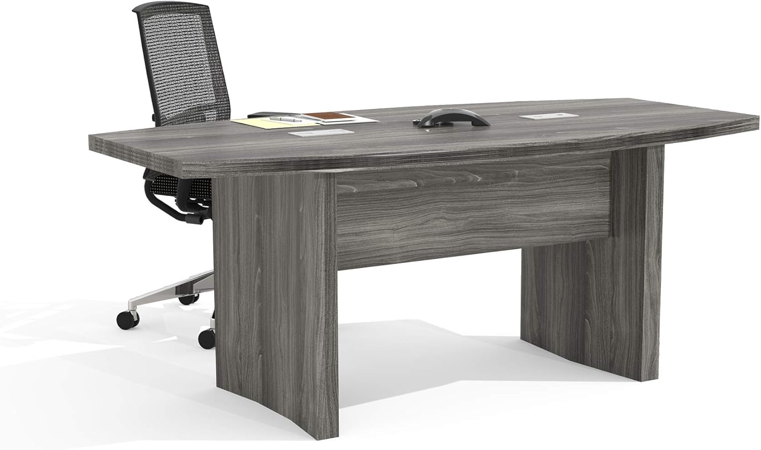 Mayline Aberdeen 6' Boat Shape Conference Table, Gray Steel Tf: Furniture & Decor