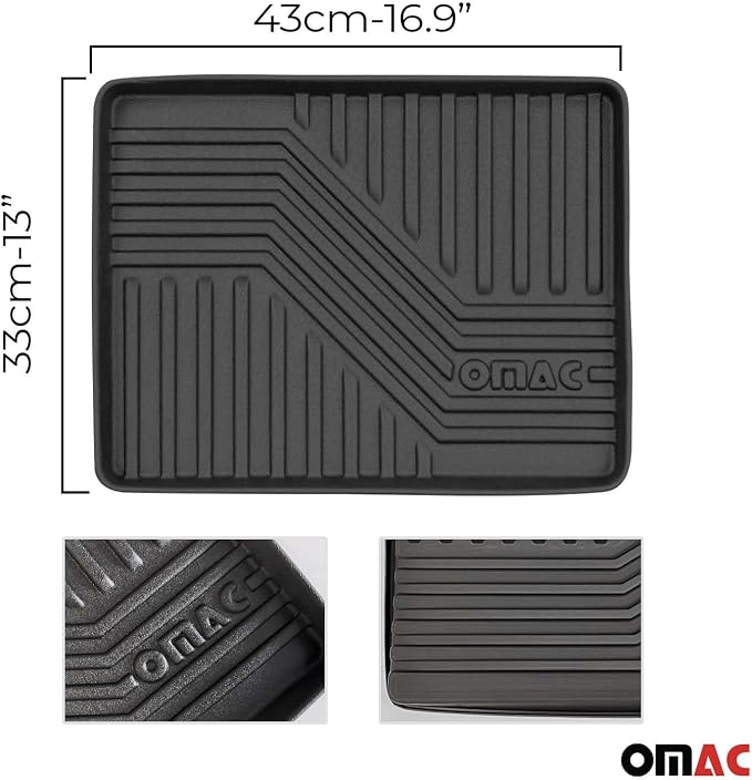 Bandeja multiusos de goma OMAC para entrada, tapete duradero para debajo del fregadero, tapete para zapatos y botas, 17"x13" miniatura 3