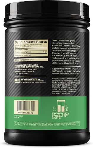 Miniatura 9 de Optimum Nutrition Creatina Micronizada Monohidrato en polvo, sin sabor, amistosa con Keto, 240 porciones (el embalaje puede variar)