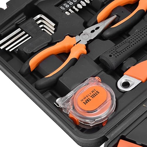 Miniatura 8 de Juego de caja de herramientas de 108 piezas con manga, trinquete, destornillador, llave para reparaciones diarias y mantenimiento del hogar, 11.2 x
