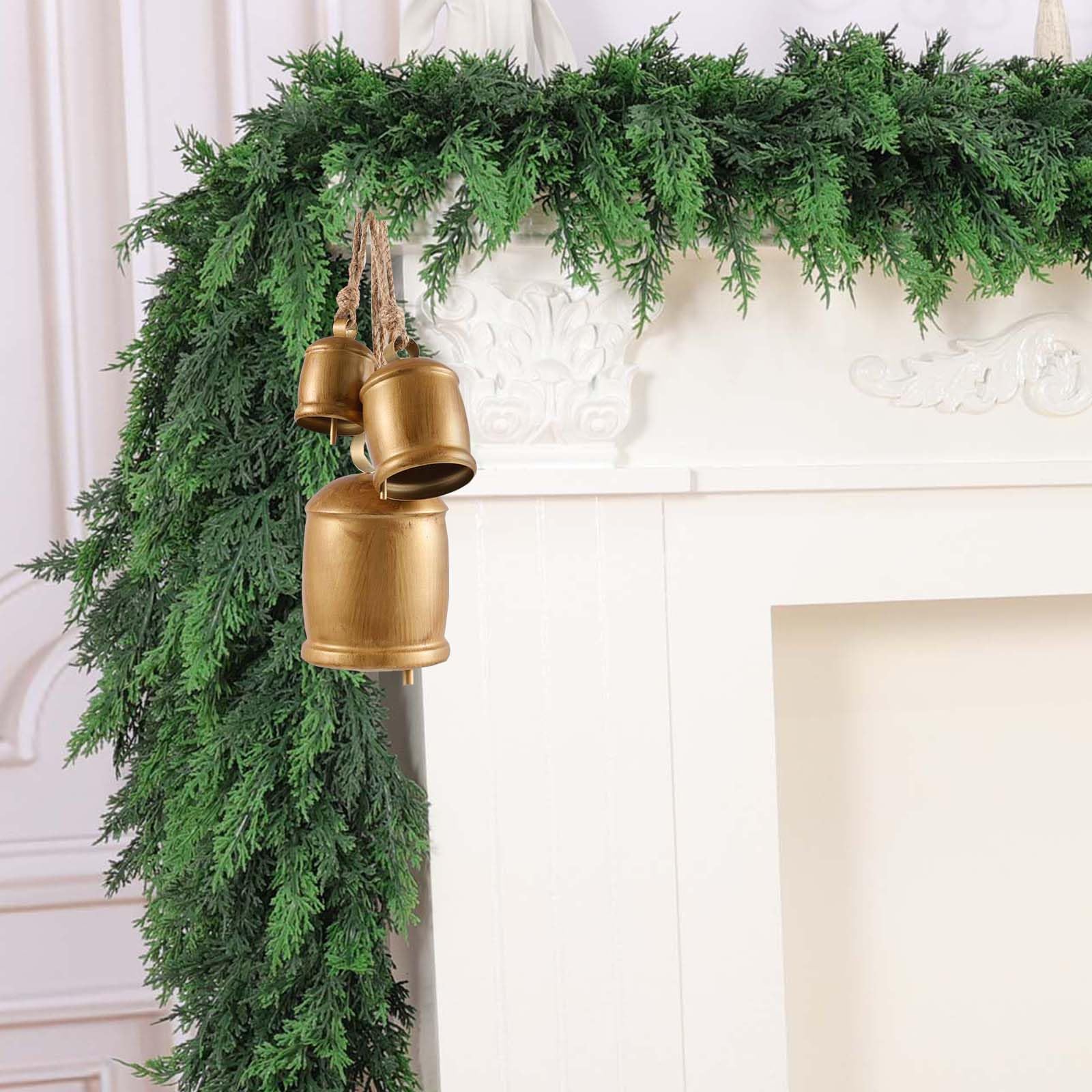 Rowfad Lot de 2 guirlandes de cèdre de Noël de 2,7 m - Guirlande de verdure artificielle verte réaliste pour table, cheminée, mur, intérieur et extérieur - 2,7 m
