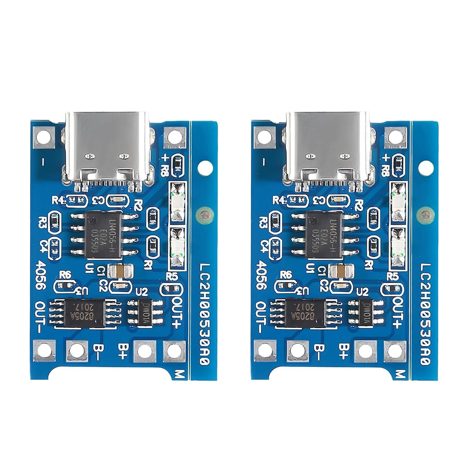 Electro TP 4056 C Type USB Type C USB 5V 1A 18650 tp4056 Lithium Battery Charger Module Charging Board with Protection Dual Functions 1A Li-ion (2 Pcs)-picture-16