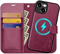 Vista 35 de OCASE Funda tipo cartera desmontable para iPhone 12 y iPhone 12 Pro con tarjetero [2 en 1] Funda de piel sintética con soporte de bloqueo RFID