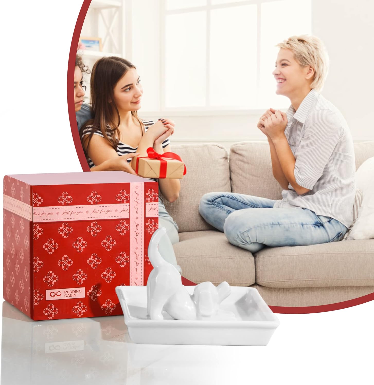 PUDDING CABIN Dog Mom Gifts for Women: Dog Lover Ring Holder Dish Jewelry Holder, Perfect for Mothers Day, Birthday, Wedding, Christmas - Image 7