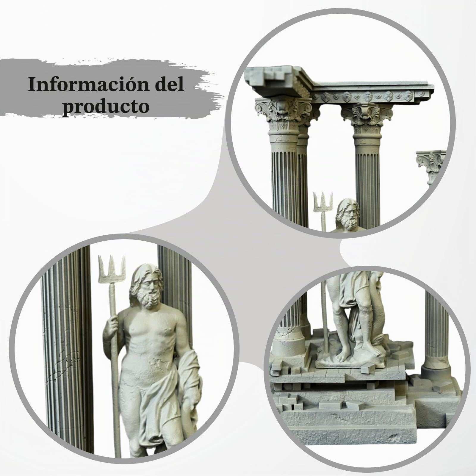 Decoración de Romana de Resina de 18,5 Cm, Adorno de Ruinas, Accesorio para Acuario, Set C