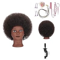 Vista 12 de Cabeza de Maniquí de Cabello 100% Real de 18 Pulgadas Cabeza de Entrenamiento Maniquí Cabeza de Muñeca de Cosmetología para Práctica de Peluquero