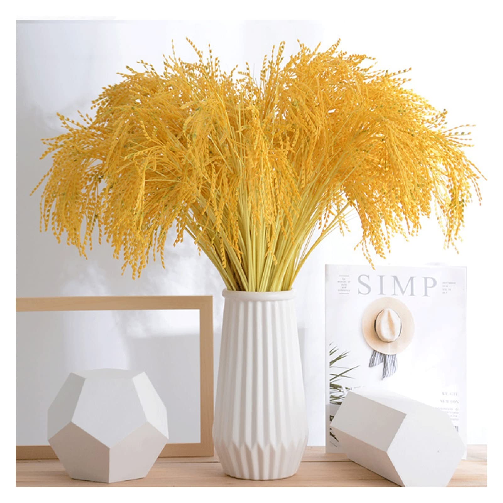 Plante artificielle en pot céramique fleur jaune bureau