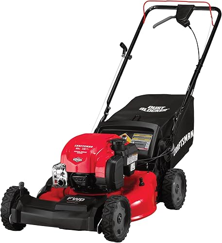 CRAFTSMAN M260 - Cortacésped de gas autopropulsado de 163 cc de 21 pulgadas con motor Briggs & Stratton, color rojo Liberty
