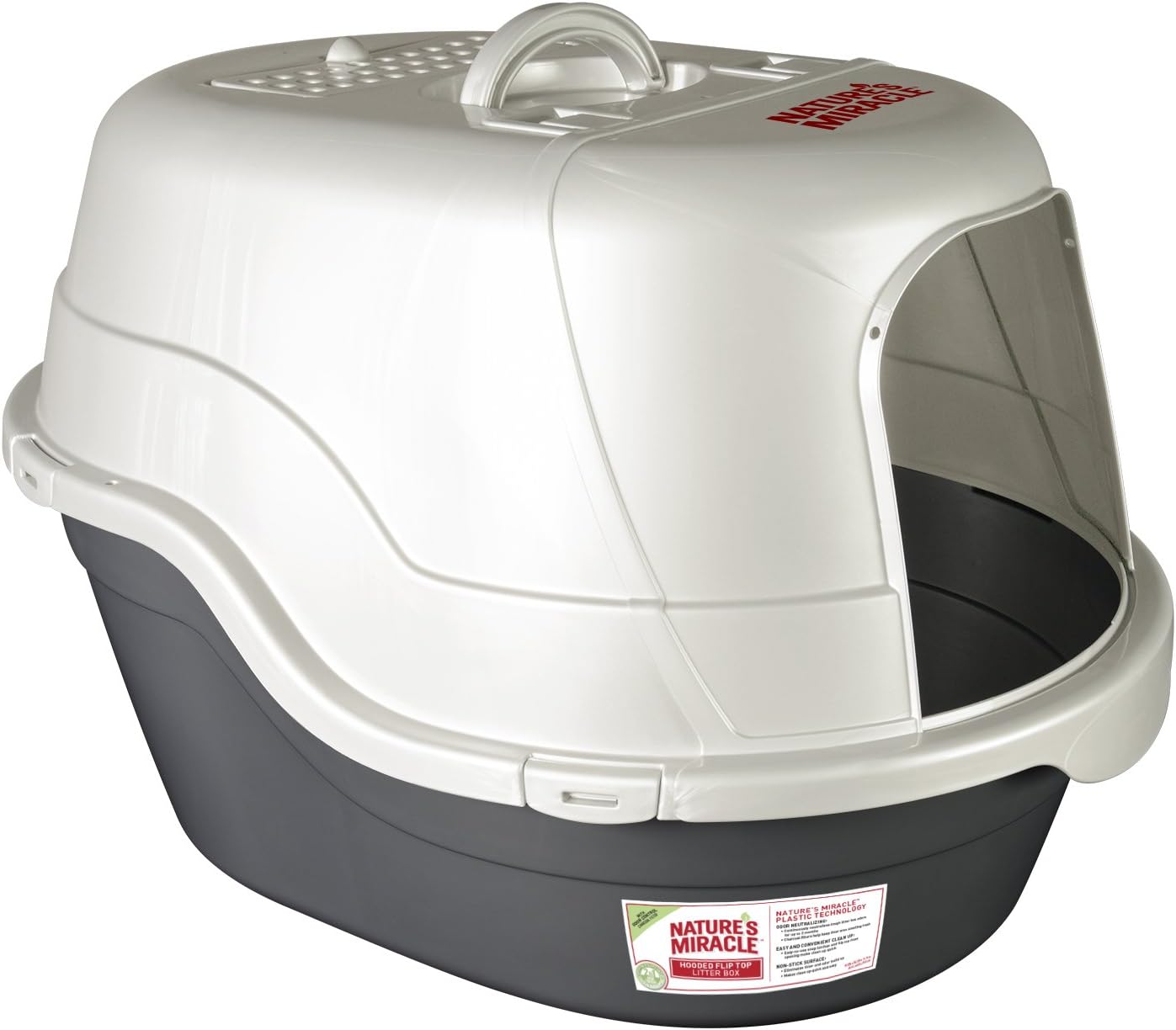 Nature's Miracle Oval Hooded Litter Box, White
