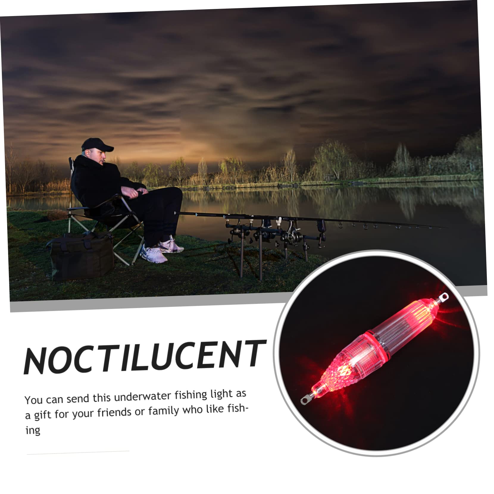 FOYTOKI Underwater Fishing Light Deep Drop LED Attracting Light for Night Fishing Energy Saving and High Brightness Durable Fishing Equipment for Bass Herring and Squid