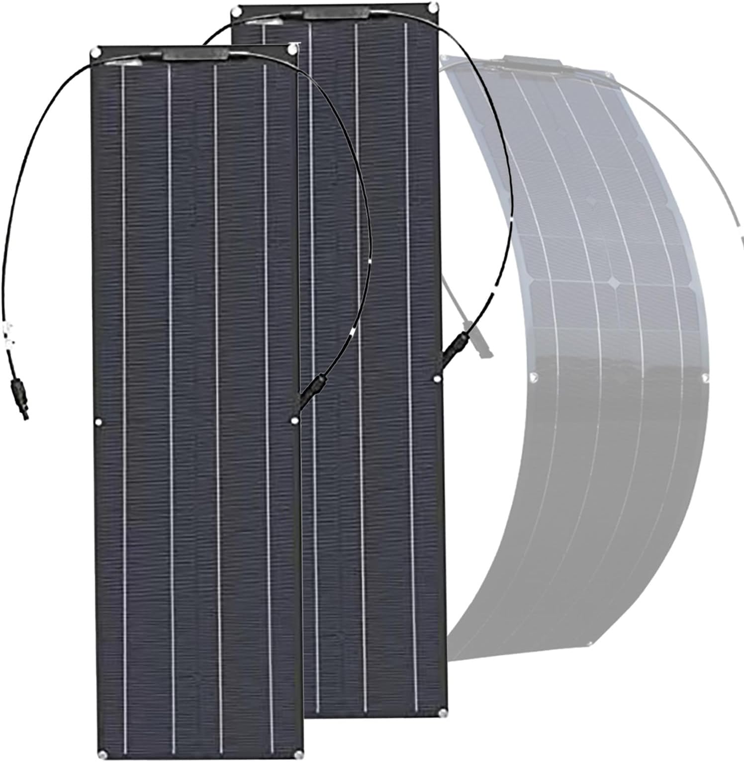 200W Solar Panels - Flexible Photovoltaic Board Bundle, Off-Grid Charging Ready with 30° Bend Tech and 6-Hole Mounting