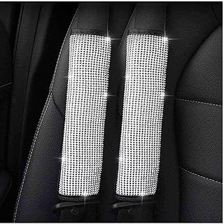 ZB 2Pcs, Crystal Diamond Seat Belt Shoulder Pads, Bling Bling Car Safety Belt Covers, Sparkly Auto Car Decoration Accessories for Women or Girls