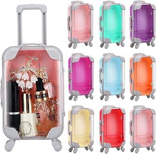 10 Pack Mini Suitcase Party Favor Gift Box Plastic False Eyelashes Packaging Luggage Box for Travel Wedding Bachelorette Party Bridesmaid Bridal Shower Favors Decorations (Multicolor)