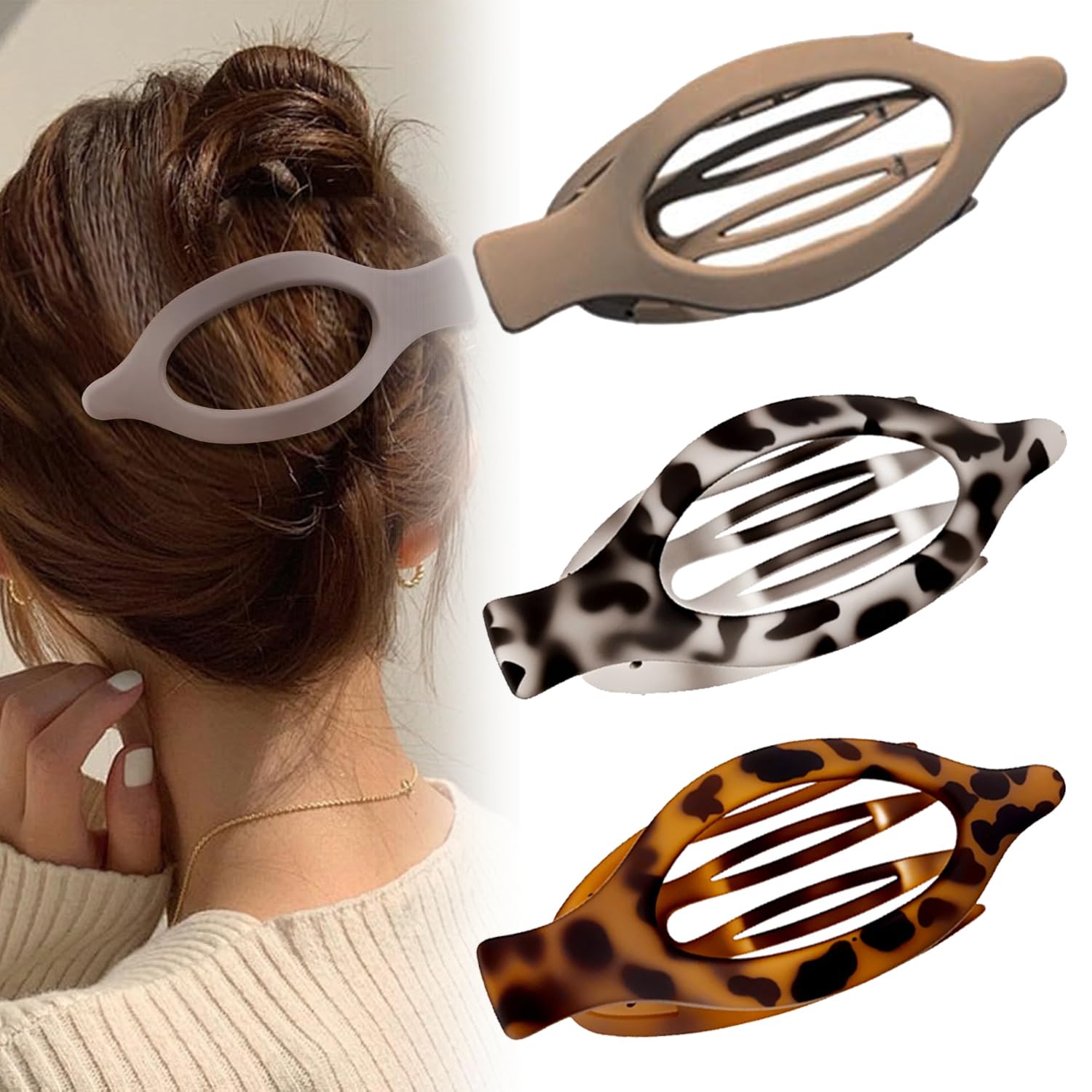 Flat Hair Clips for Women Flat Claw Clips Duckbill Hair Clips for Thick or Thin Hair No-Slip Grip
