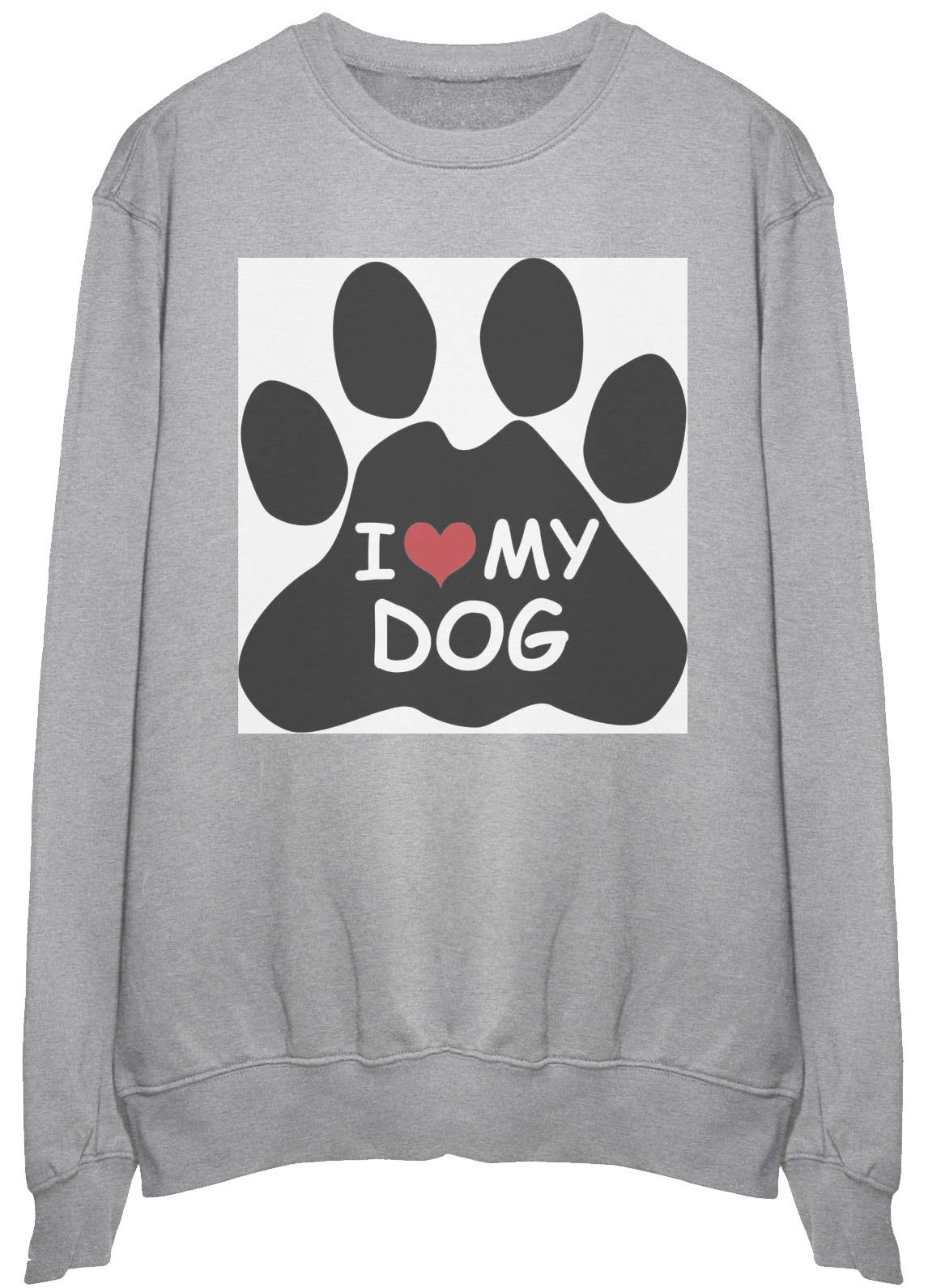 Sweatshirt Pullover Large I Love My Dawg Paws pour passionnés de chiens