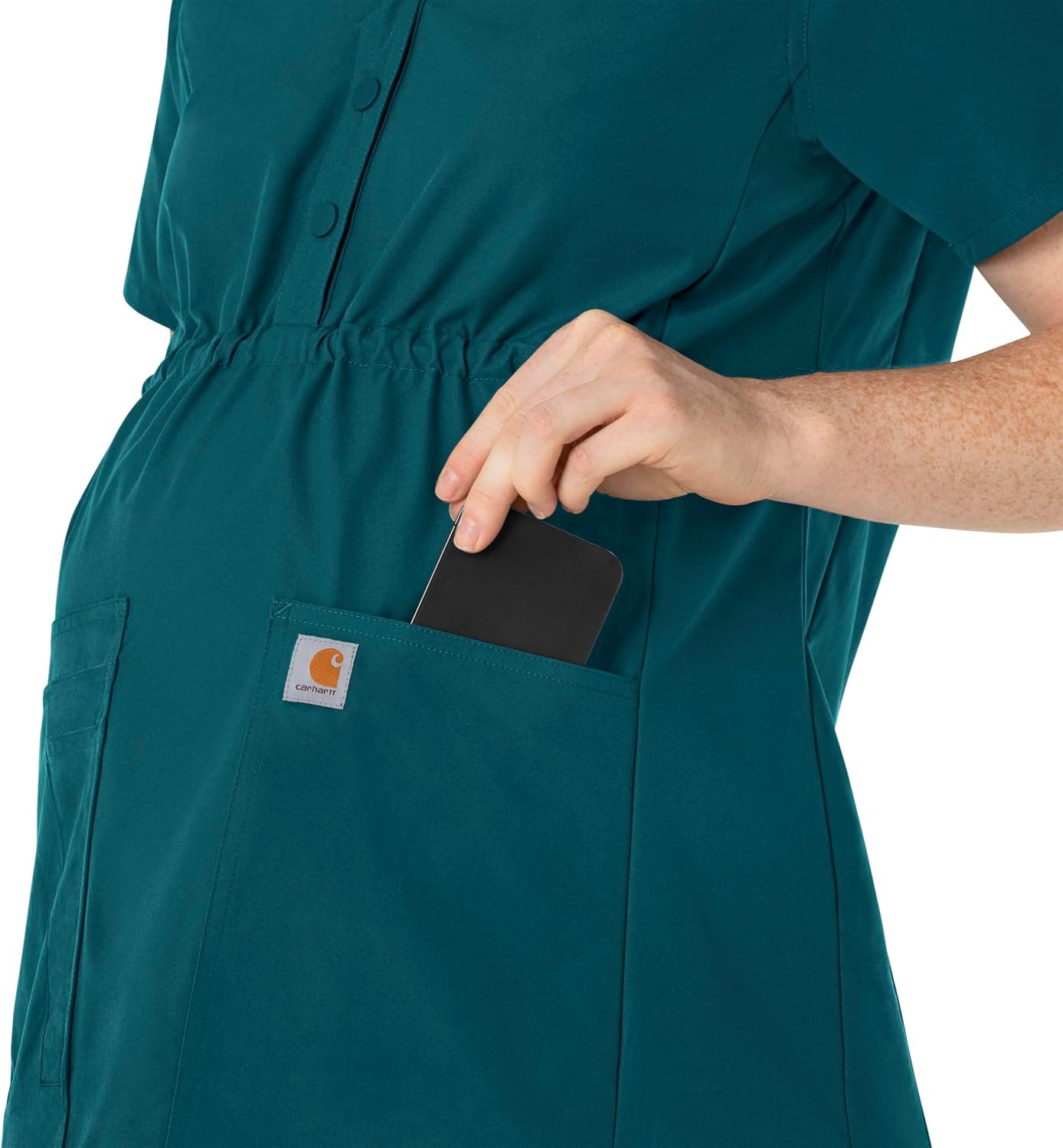 Carhartt Scrubs for Women, Force Essentials, Henley Maternity Tops with 4 Pockets