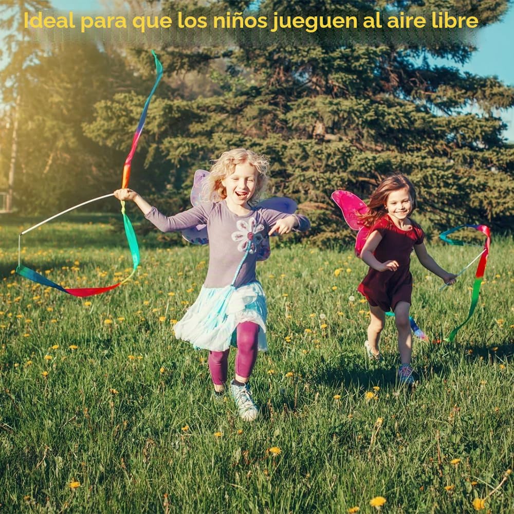 10 Piezas Cinta Gimnasia Ritmica Niña, 2M Cinta de Gimnasia Ritmica | Cinta de Danza con Varita, Cintas Gimnasia Ritmica de Baile Rítmico Gimnasia Artística Infantil Entrenamiento de Baile