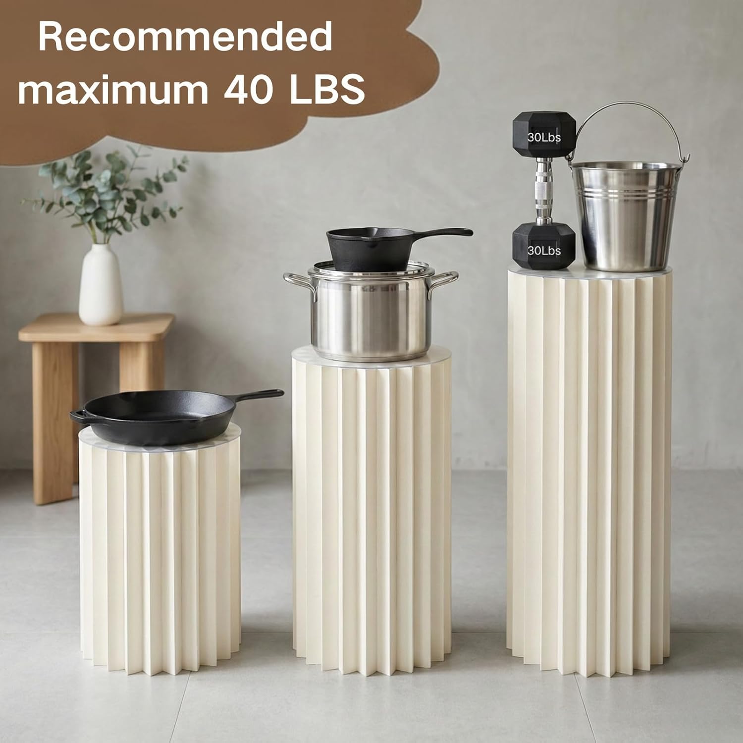 3 PCS Cylinder Pedestal Stands Set, Acrylic Display Risers for Wedding Cupcake Stand, Tiered Dessert Table Centerpiece Decor, Clear Modern Column Pedestals for Party Events and Retail Display