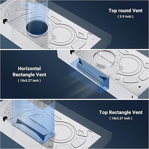 Miniatura 7 de AMZCHEF Campana extractora para debajo del gabinete de 30 pulgadas, 750 CFM, campana extractora de acero inoxidable para estufa de cocina