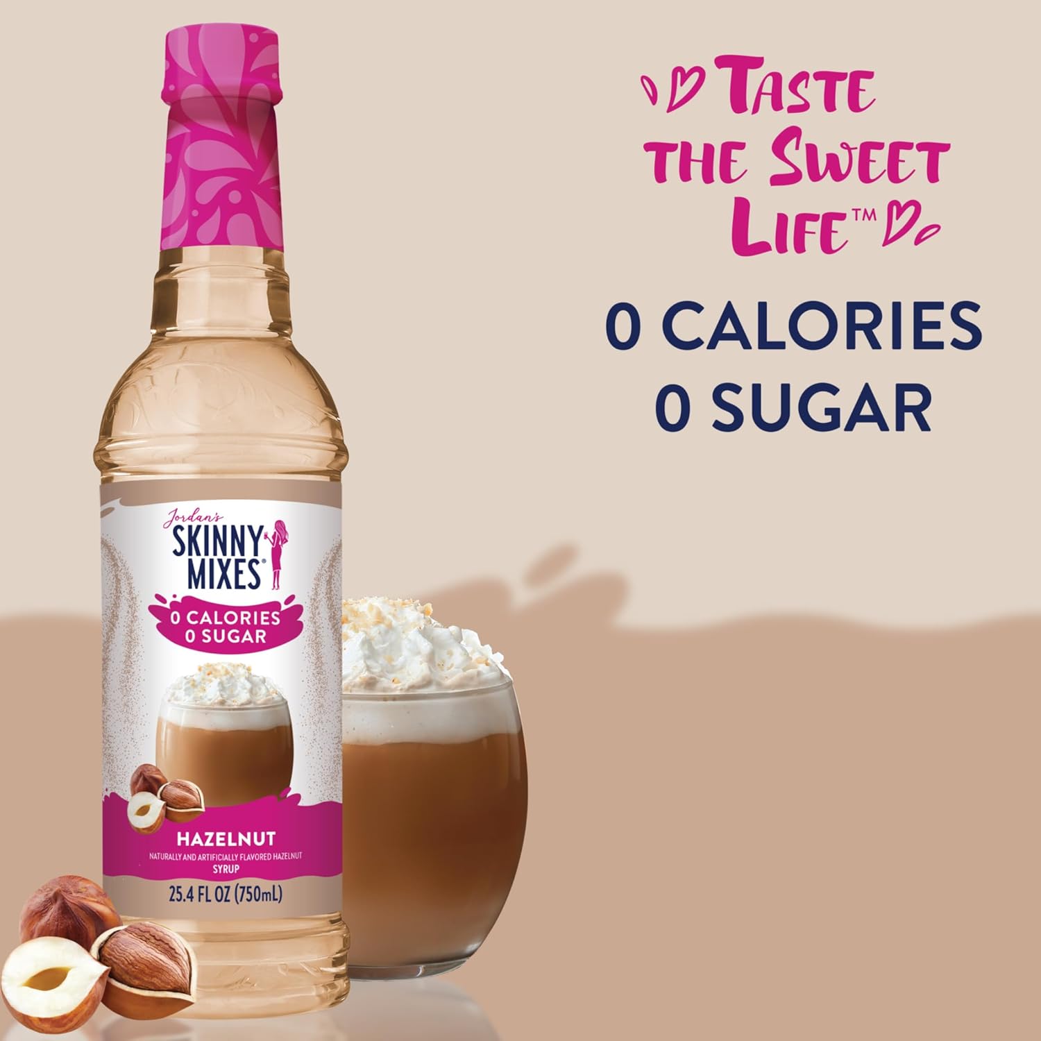 Jordans Skinny Syrups Sugar Free Coffee Lovers Trio Vanilla, Hazelnut, and Caramel, Gluten Free, Keto, Kosher - Made in the USA
