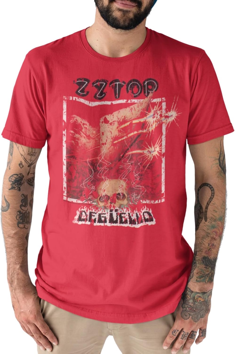 ZZ Top Rock Band Music Group Deguello Cherry Heather 大人用Tシャツ US サイ