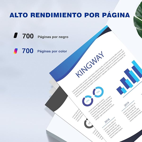 KINGWAY 924 Cartuchos de Tinta Compatibles con HP 924 para HP OfficeJet 8120e 8122e 8125e 8132e 8124e 8130e 8134e 8135e 8138e 8139e (4 Pack,Sin Chip) - 3