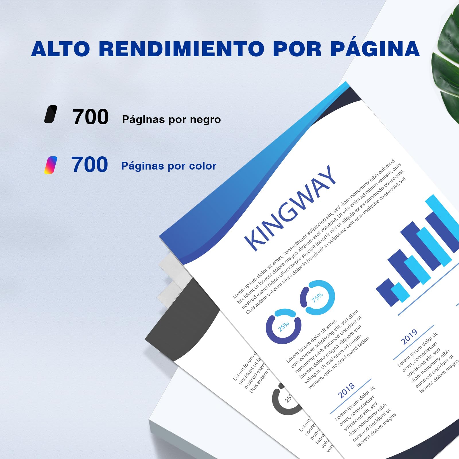 KINGWAY 924 Cartuchos de Tinta Compatibles con HP 924 para HP OfficeJet 8120e 8122e 8125e 8132e 8124e 8130e 8134e 8135e 8138e 8139e (4 Pack,Sin Chip) — view 3
