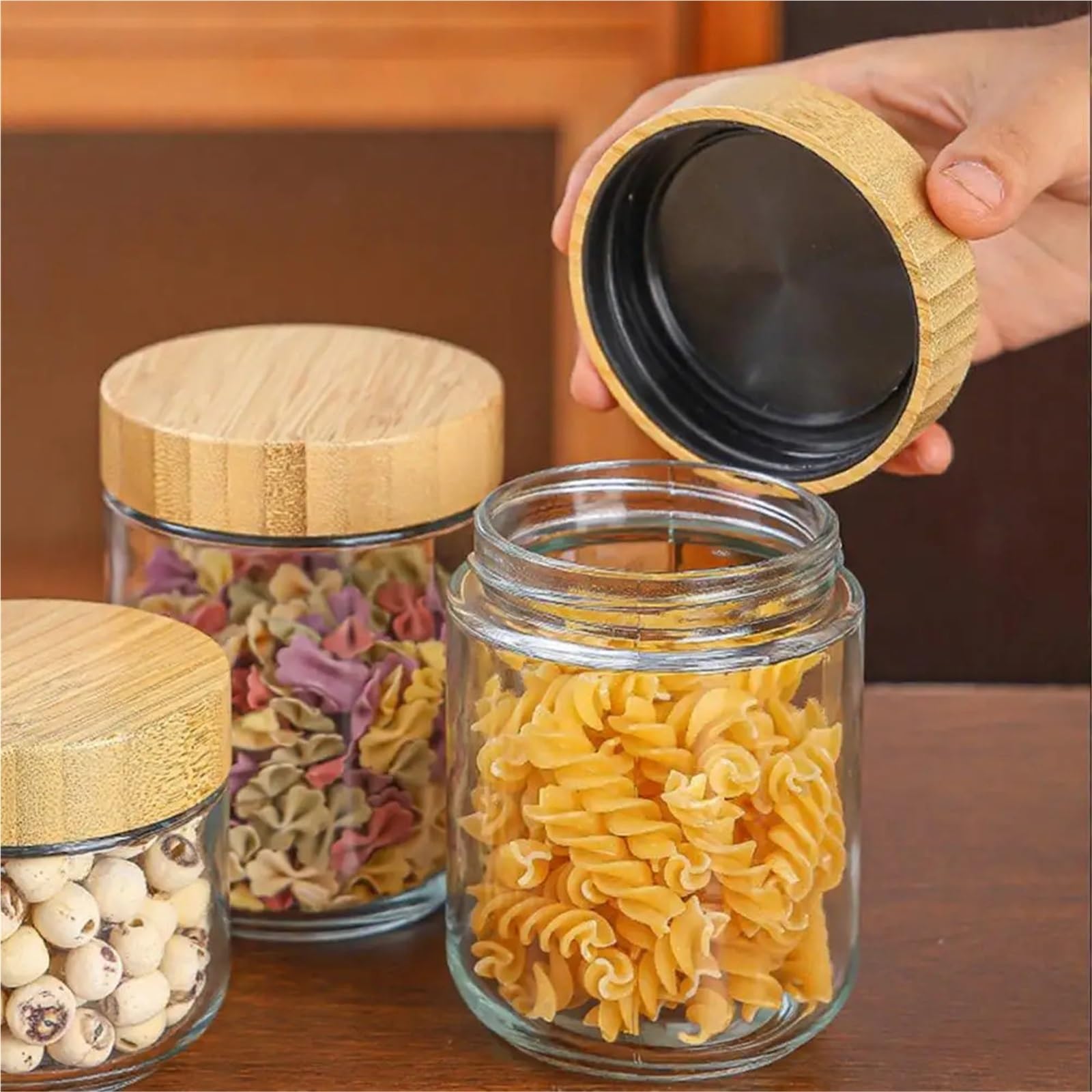 Barattolo per fiocchi d’avena notturni 4 pezzi barattolo di vetro ermetico a prova perdite contenitori for alimenti for insalata avena, yogurt, parfait for la colazione(480ml)