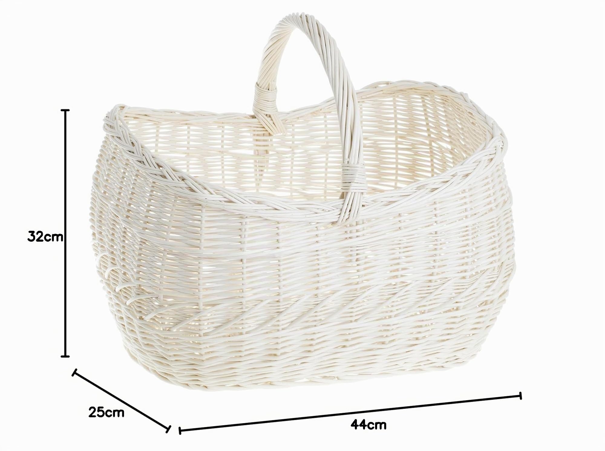 Panier à provisions en osier, panier, gondole, panier en osier, panier de courses en osier, panier cadeau, panier de pique-nique 44 x 32 x 36 cm