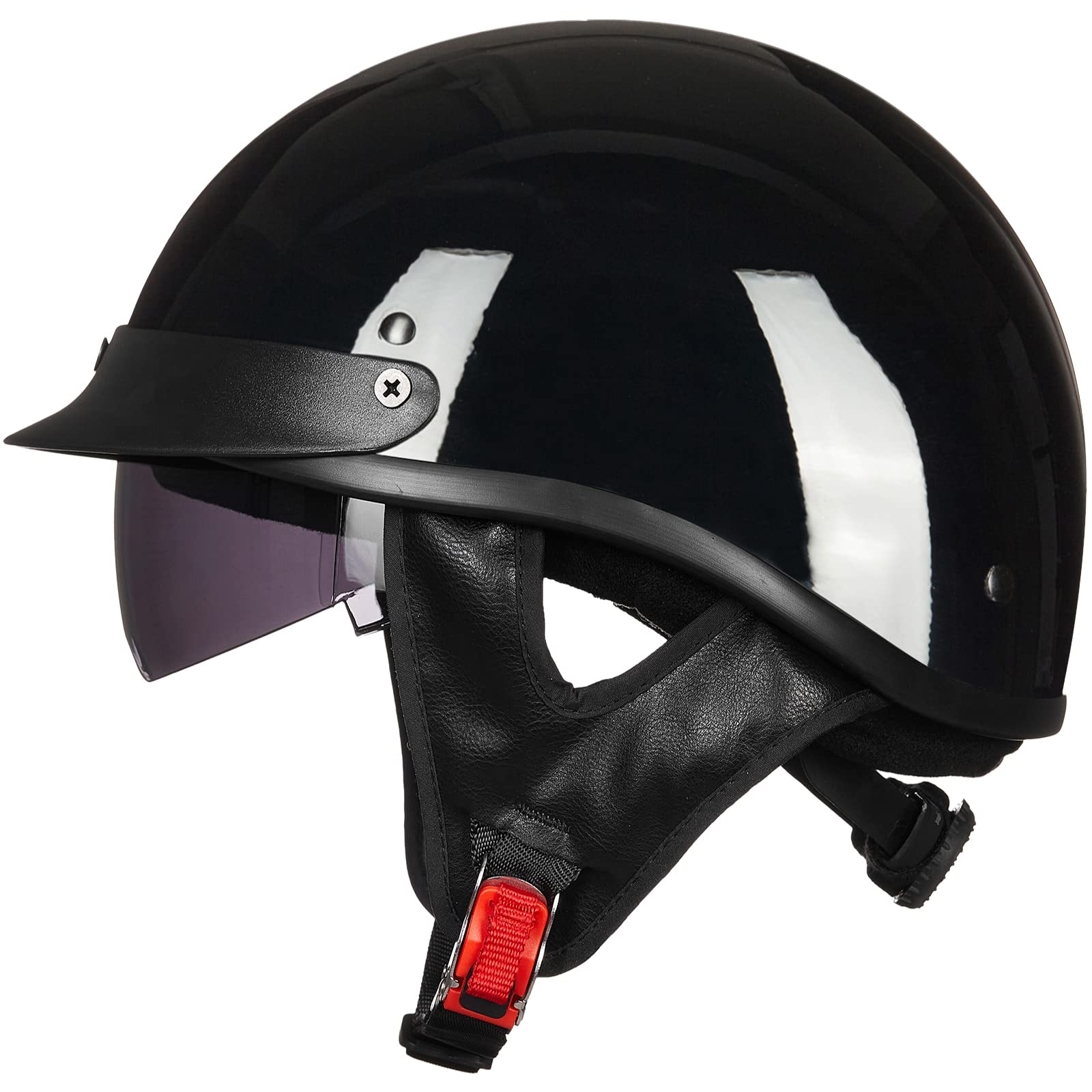 1 2 helmet motorcycle vented ILM Half Open Face DOT 205V and motorsport enthusiasts item_fit_size_men:OS Beach Cruiser Women's Cruiser Size:3-Pack xx mono (double hook)