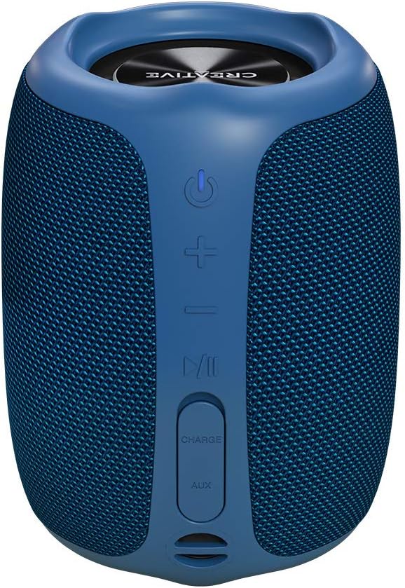 Creative Muvo Play Portable Bluetooth 5.0 Speaker, IPX7 Waterproof for Outdoors, Up to 10 Hours of Battery Life, with Siri and Voice Assistant (Blue)