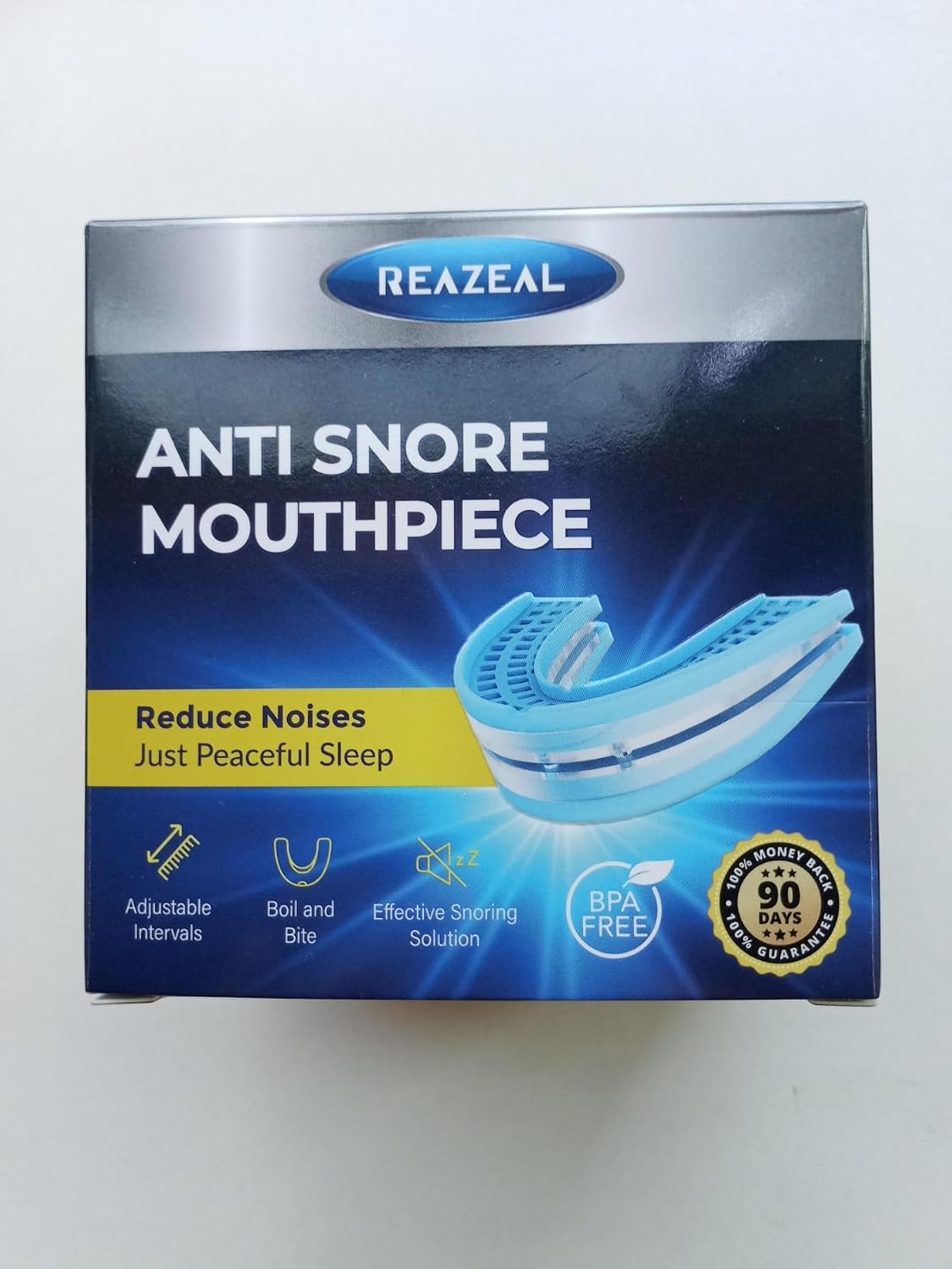 Anti Snore Mouthpiece – Adjustable Intraoral Device Designed to Help Reduce Snoring for Adults (18+) with Retainer Case