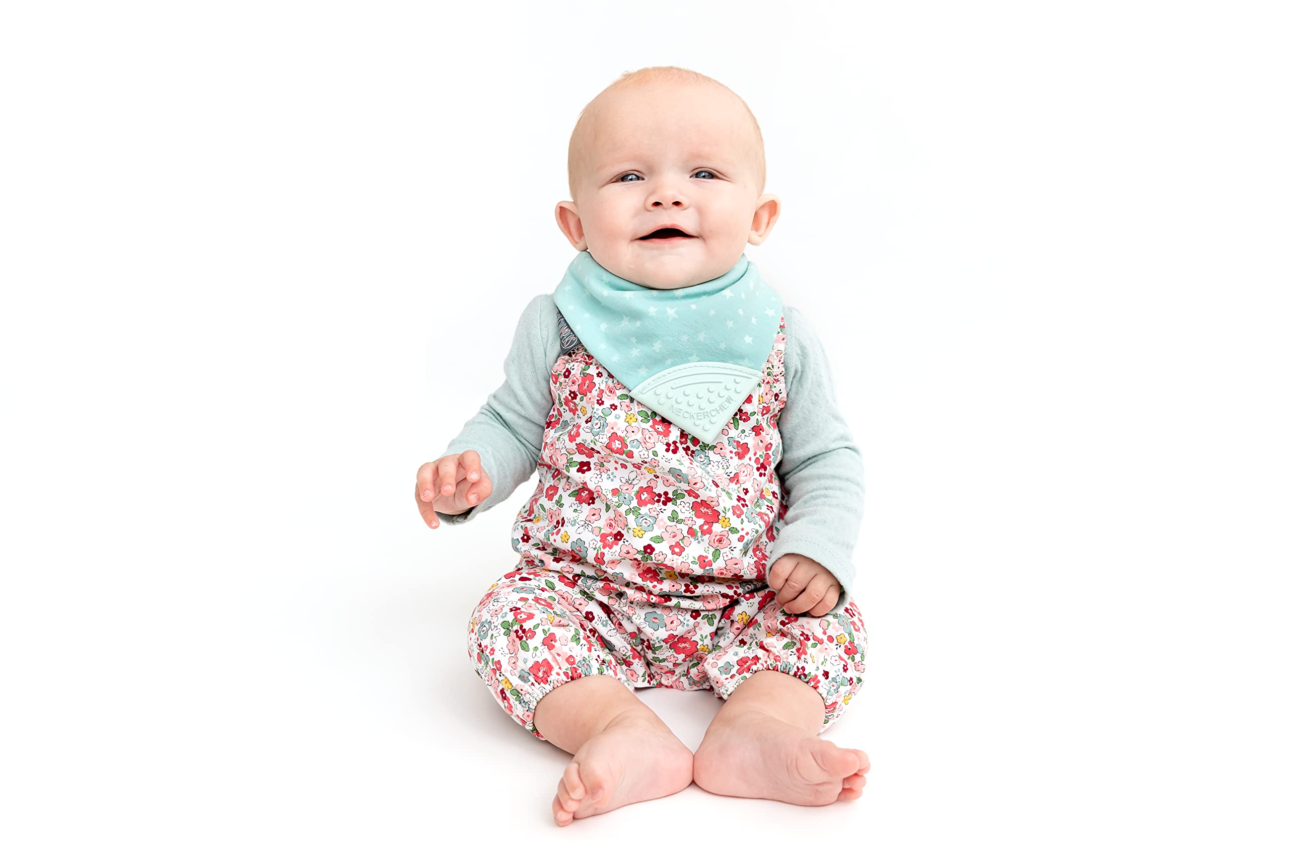 Cheeky Chompers Bavoir Bandana Vert Sauge Étoiles Blanches Taille Unique Enfant