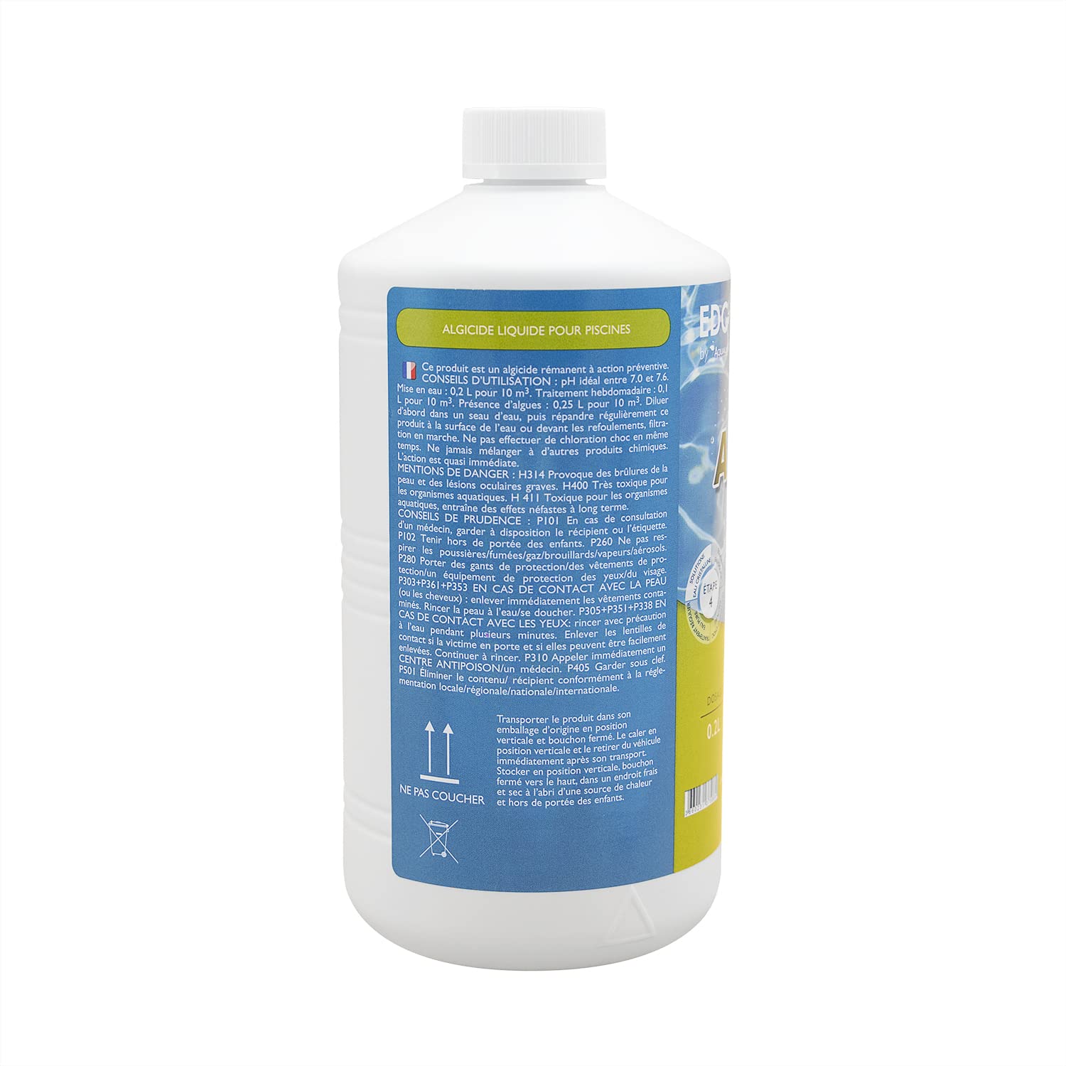 EDG by AQUALUX Anti-ALGUES PRÉVENTIF Liquide - 1L | Anti Algues Préventif + 10 Tests HPS OFFERTS 6 en 1