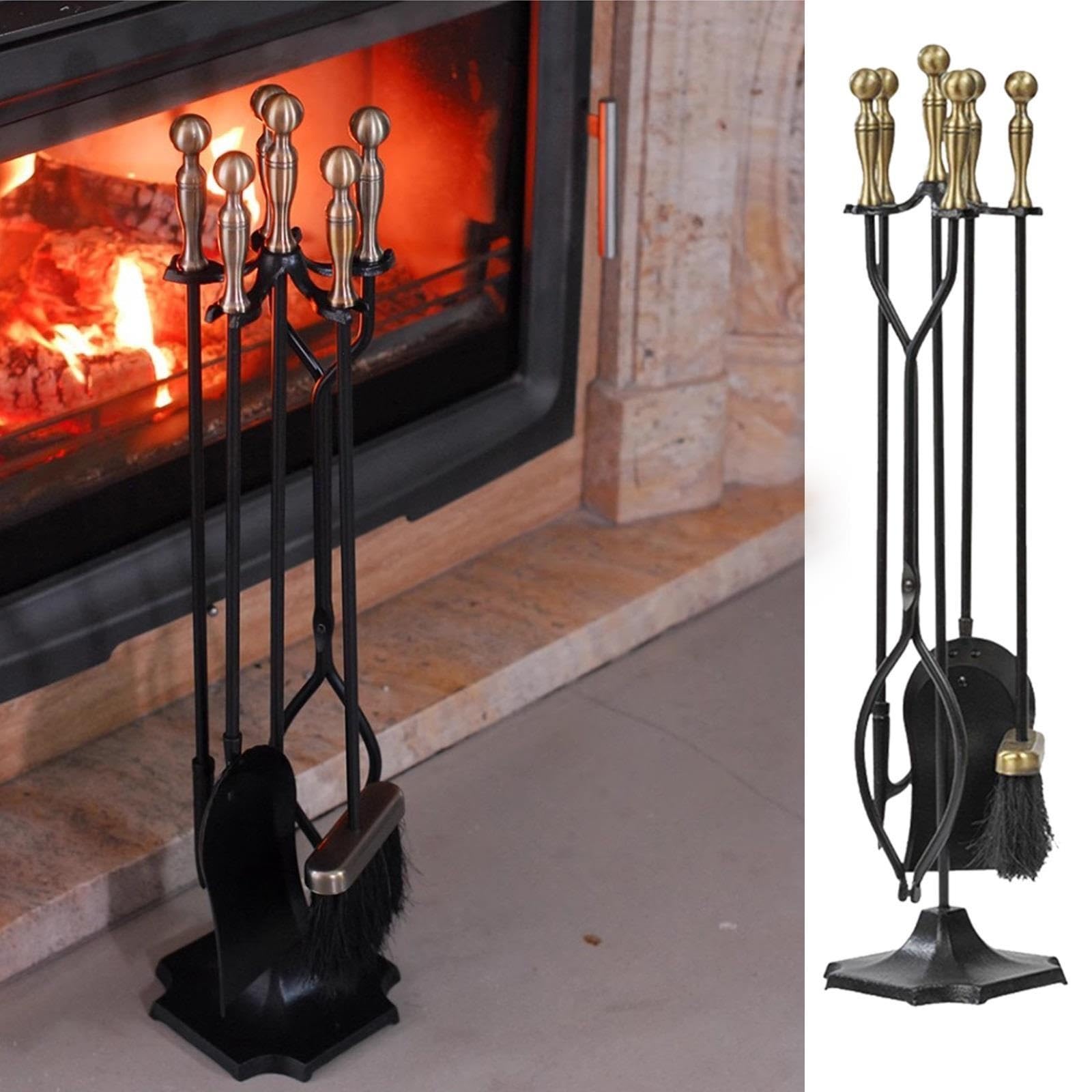 5-teiliges Set Mit Kaminzubehör For Den Innenbereich,Kaminschürhaken-Set
