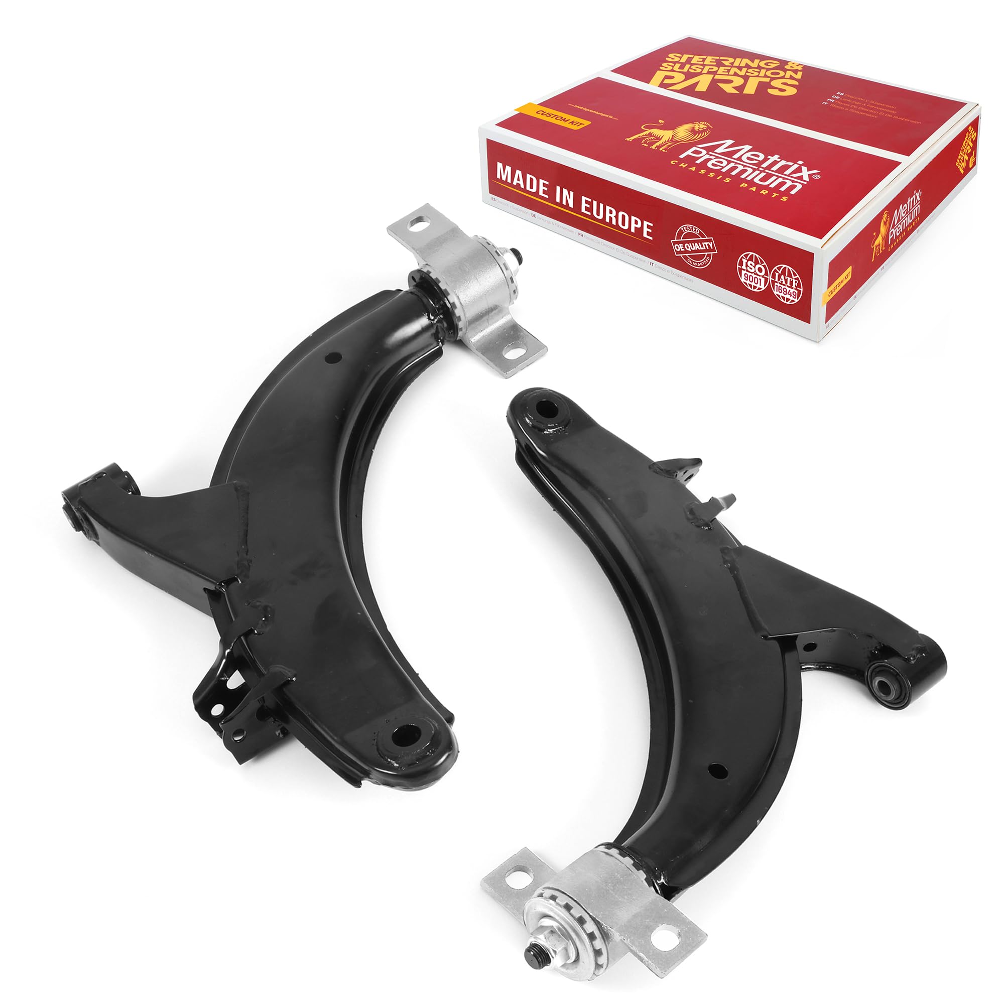Metrix Premium Chassis Parts - Front Left & Right Lower Control Arm Kit Fits 1990-2004 Subaru Legacy, 1993-2001 Subaru Impreza, Replacement RK640741, RK640740, Made in Europe