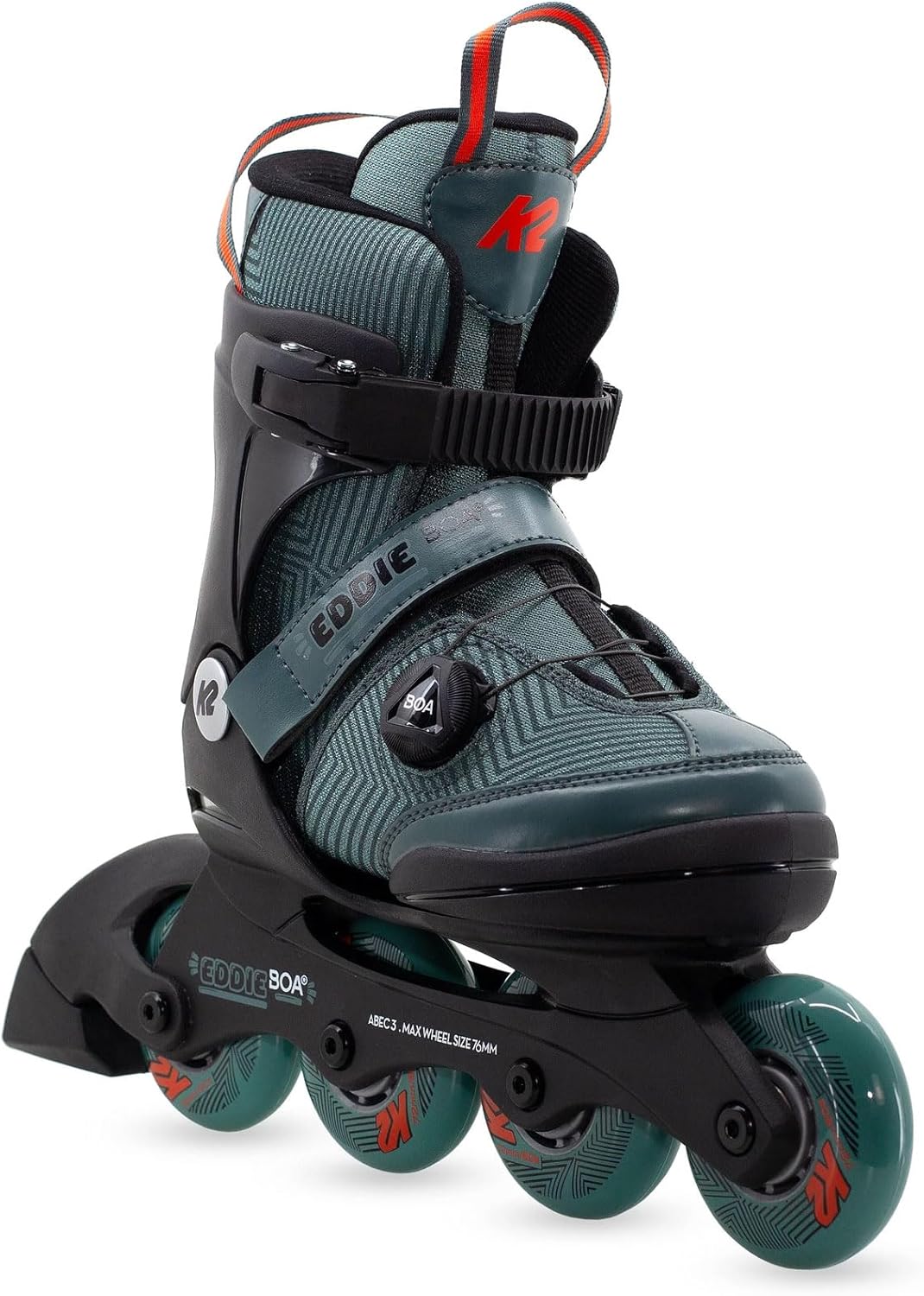 K2 Eddie BOA Youth Inline Skates 2026 – Adjustable Kids Roller Skates with BOA Fit System Youth Adjustable Inline Skates, Color: Dark Teal, Size: 11-2 (SK262190001)