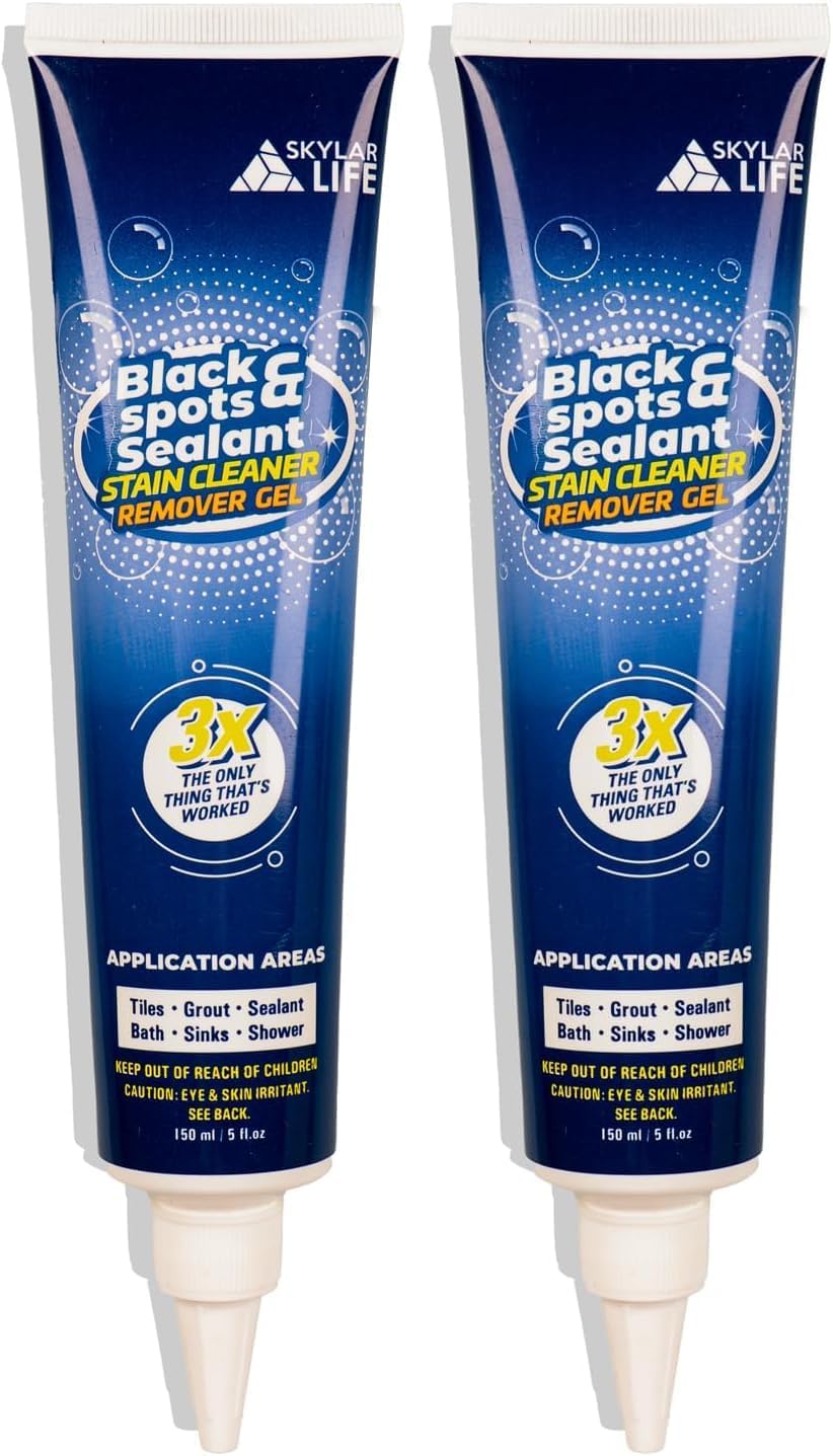 SKYLAR LIFE Grout Silicone Caulk Whitener, Black Stain Problem Solver, Best for Home Sink,Kitchen,Showers,Bathroom and Floor Tile (2-Pack)